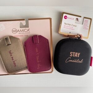 Miamica Travel Luggage Tag & Tech Case Bundle